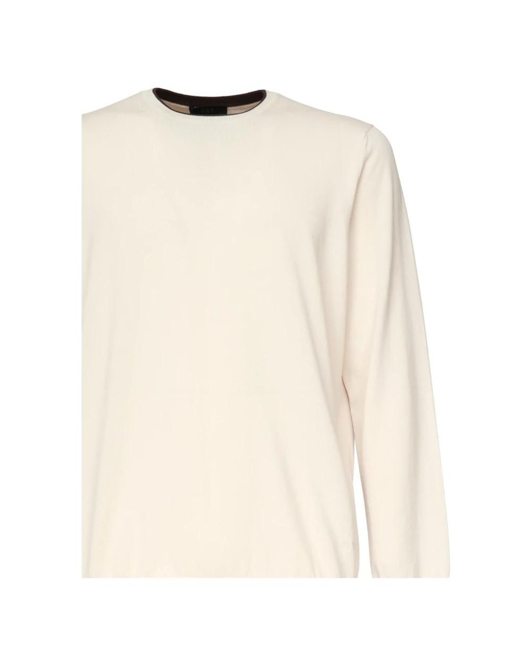 Fay White Round-Neck Knitwear for men