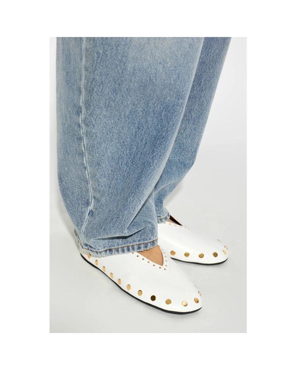Ganni White Ballerina Shoes