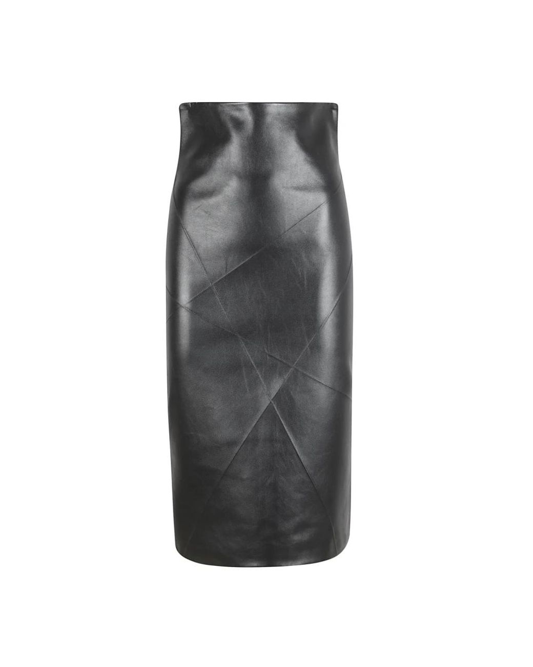 Sportmax Rokken ,Zwart ,Leer Midi Rok in het Gray