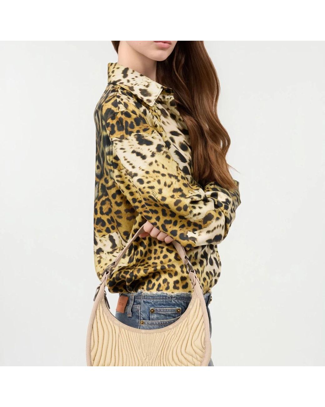 Roberto Cavalli White Shoulder Bags