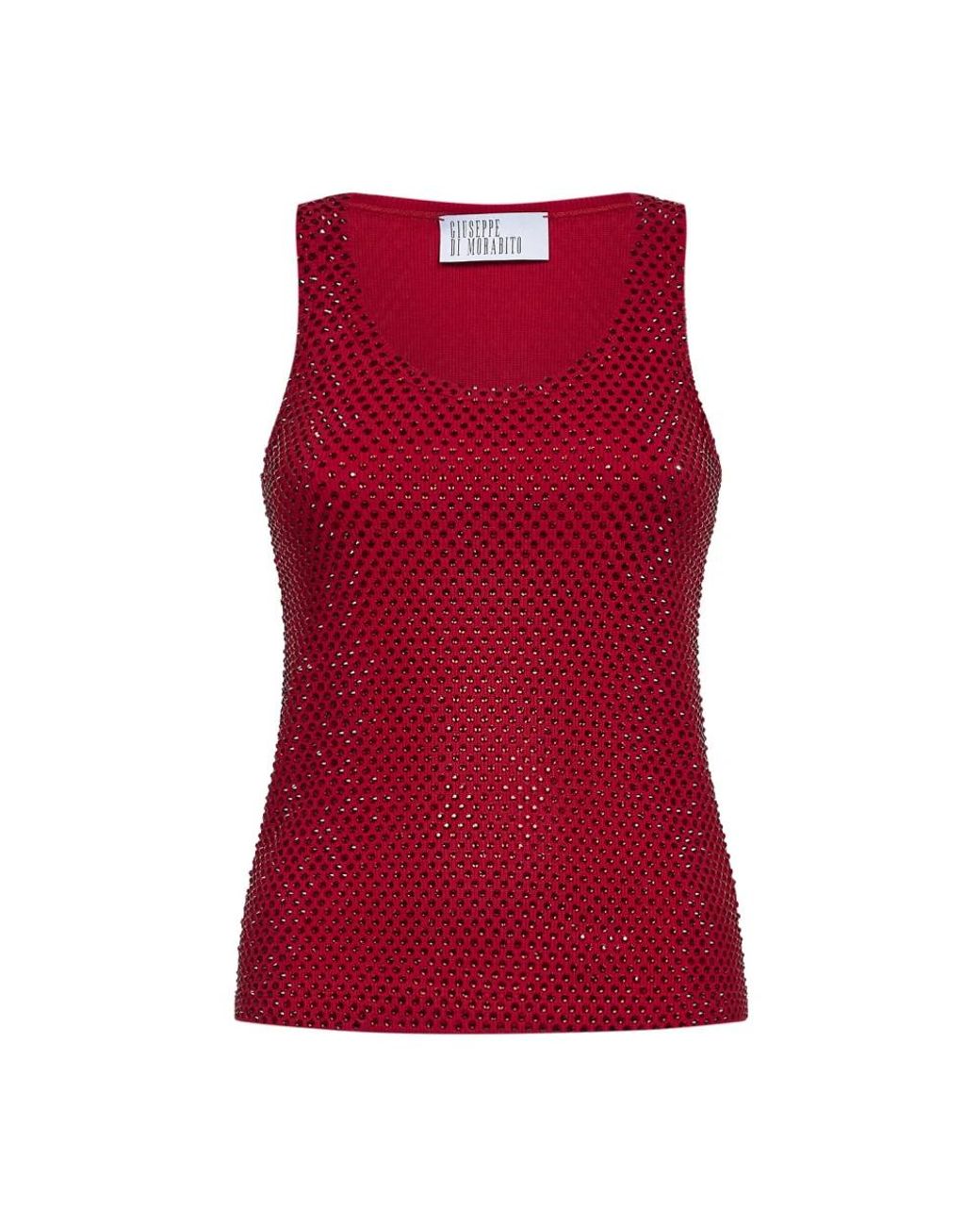 GIUSEPPE DI MORABITO Red Sleeveless Tops