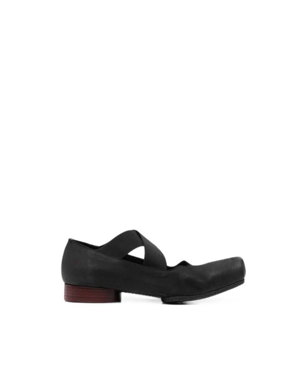 Uma Wang Criss-Cross Strap Ballerina Flats in het Black