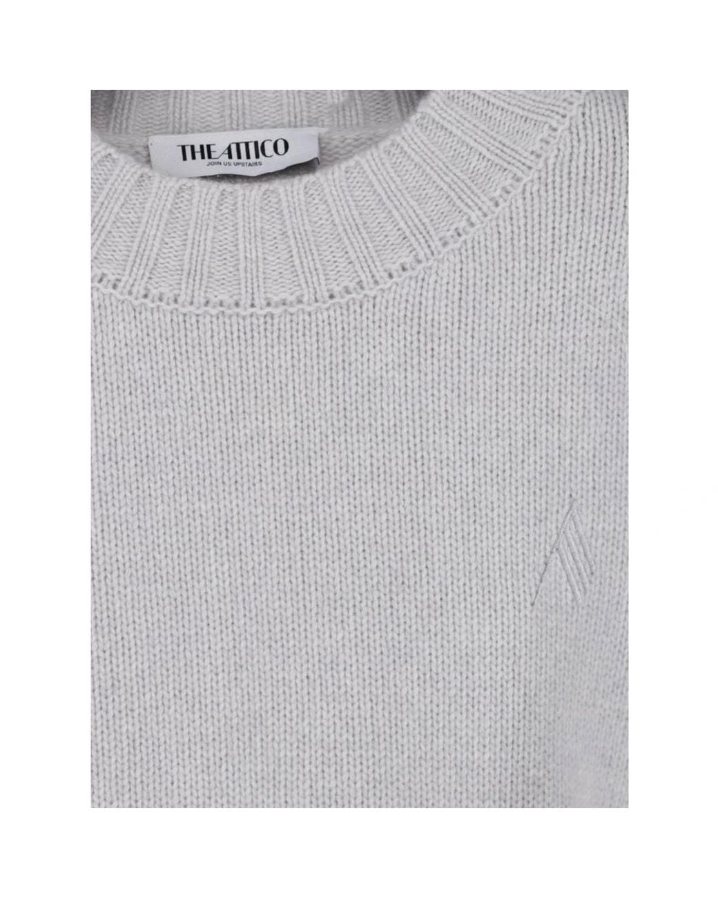 The Attico Gray Round-Neck Knitwear