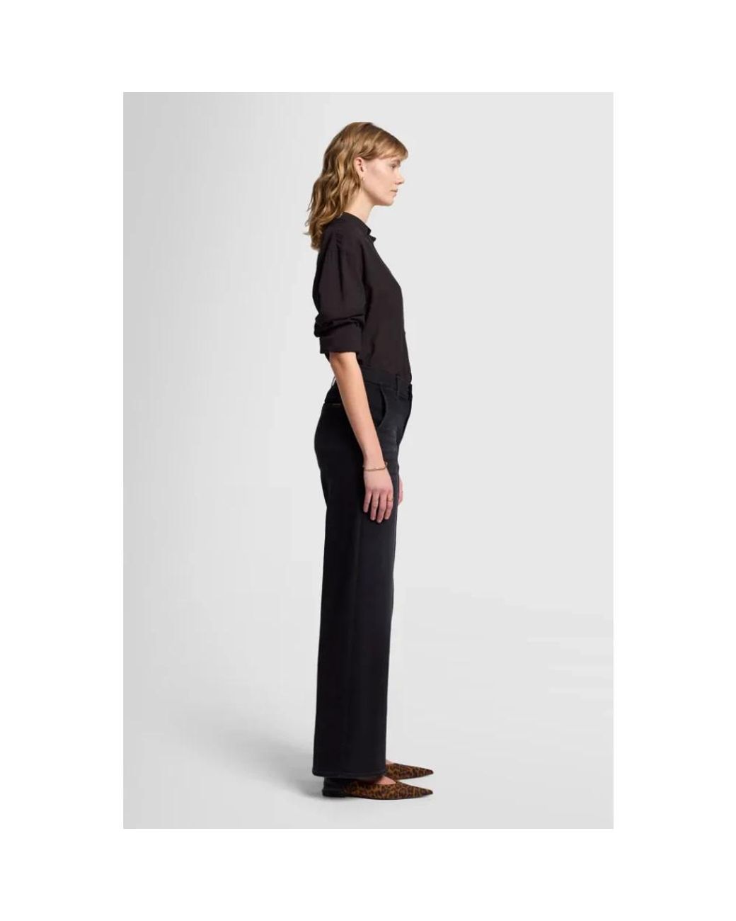 7 For All Mankind Black Wide Trousers