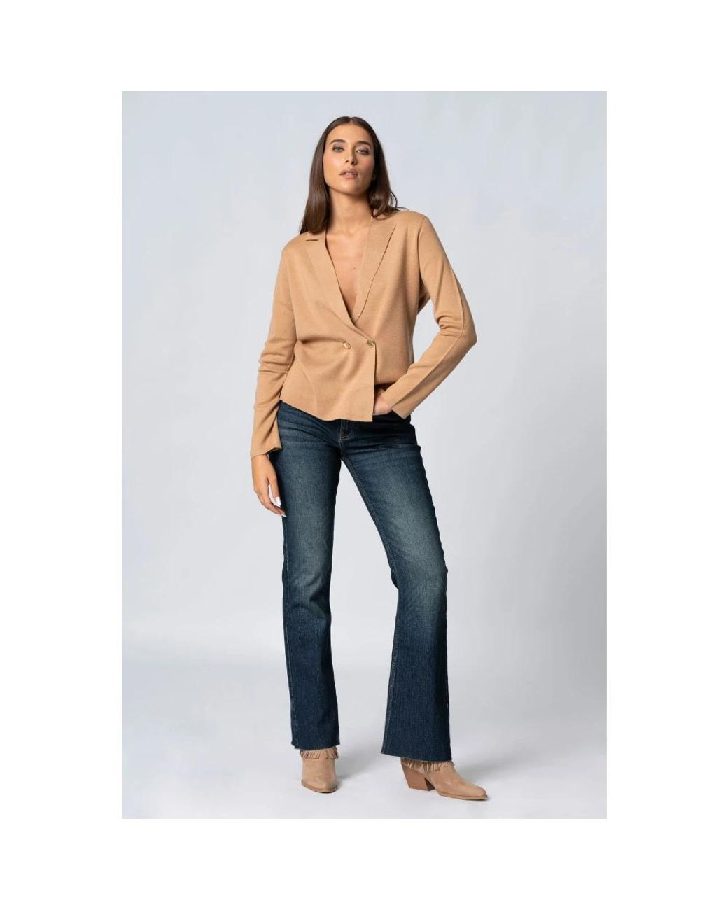 Kocca Truien & Vesten ,Bruin ,Chique Cardigan Met Enkele Knoopsluiting in het Blue