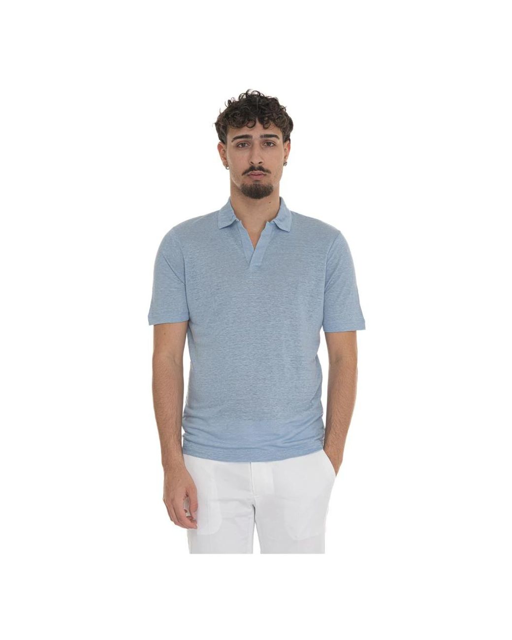 Gran Sasso Blue Polo Shirts for men