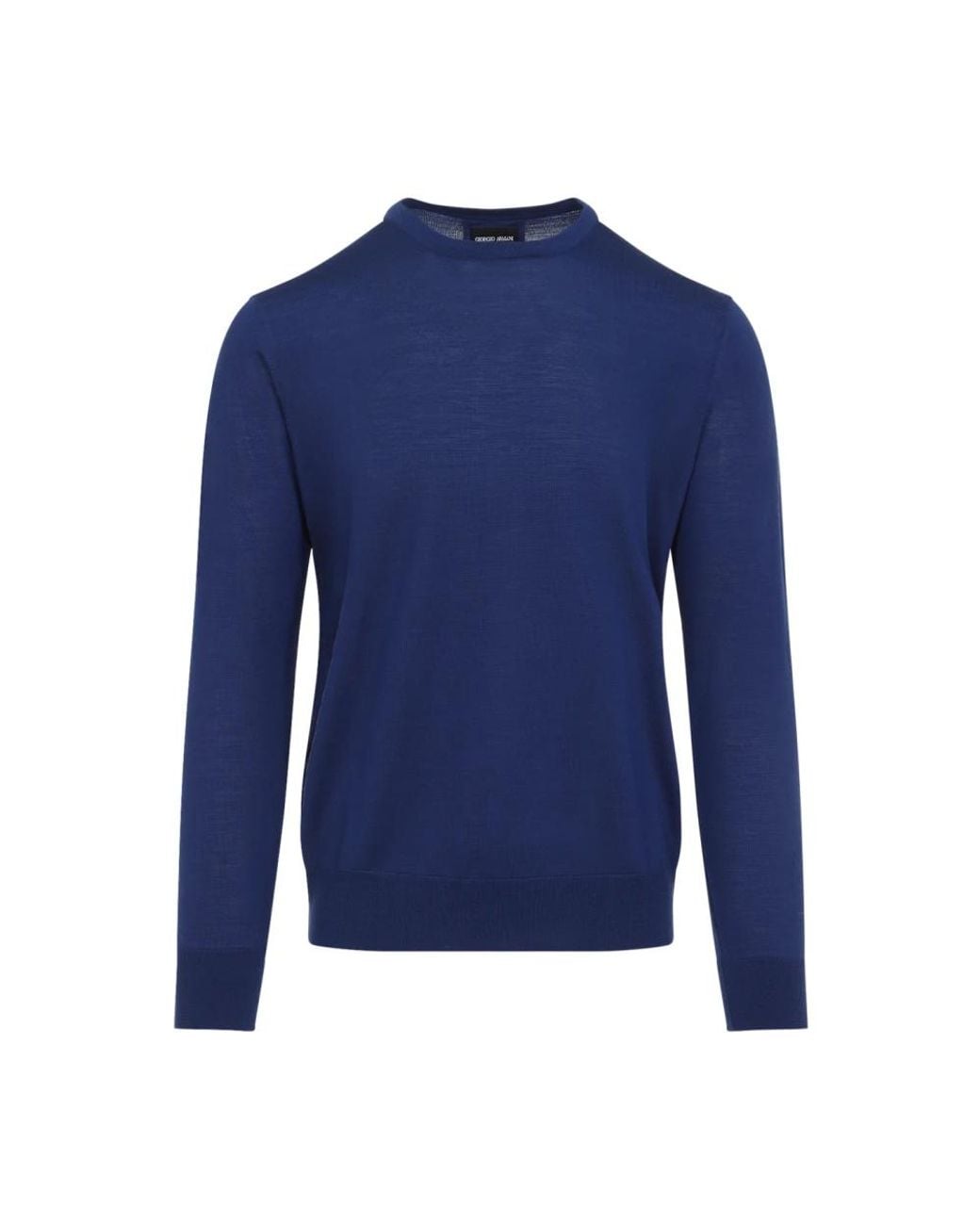 Giorgio Armani Blue Round-Neck Knitwear for men