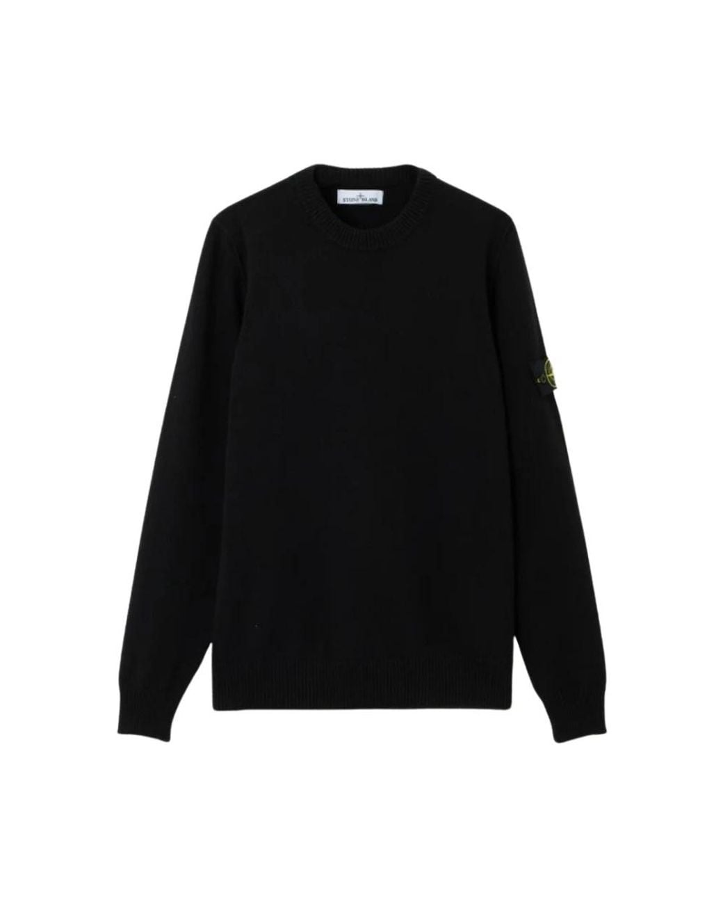 Stone Island Black Round-Neck Knitwear for men