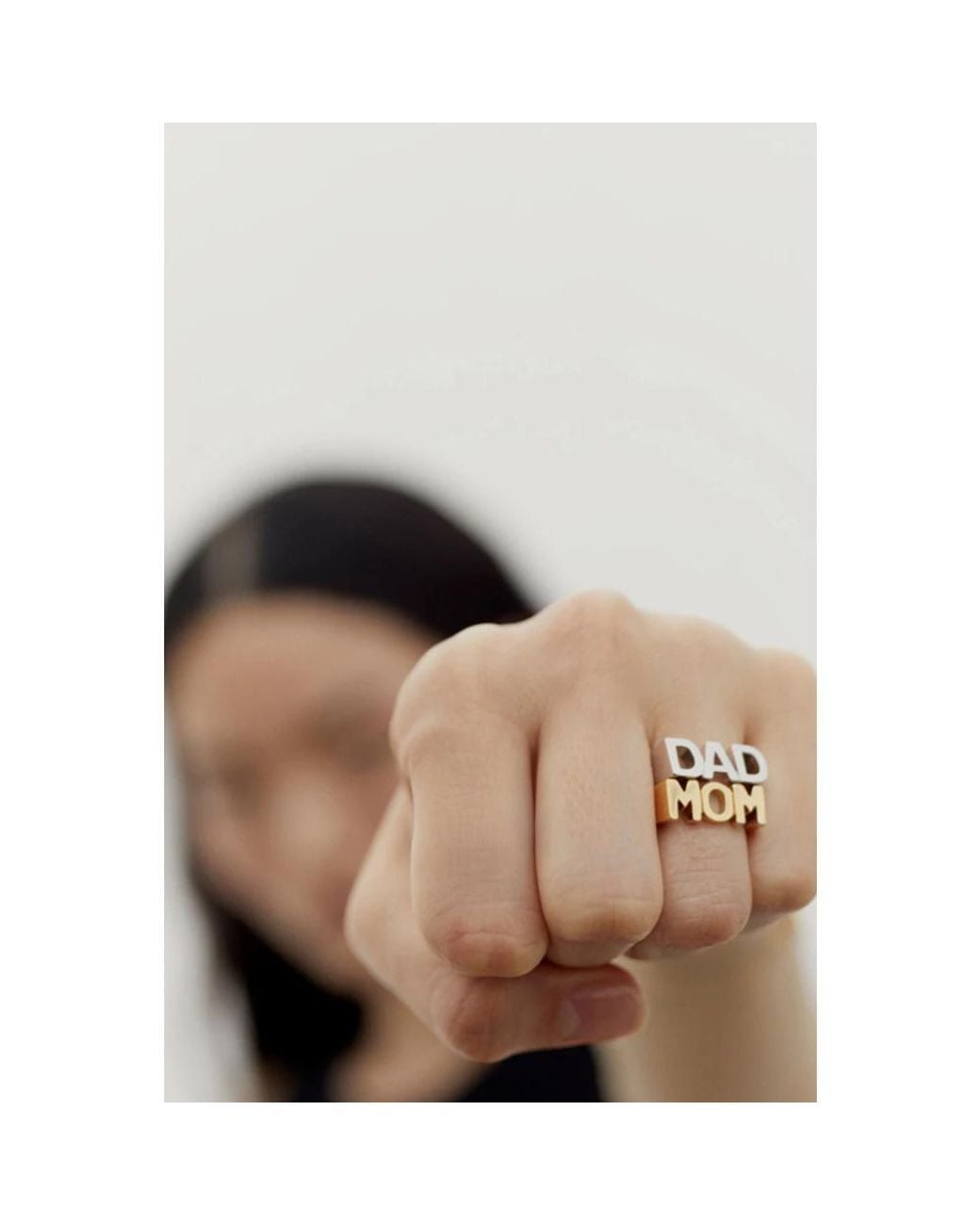 Maria Black Metallic Rings