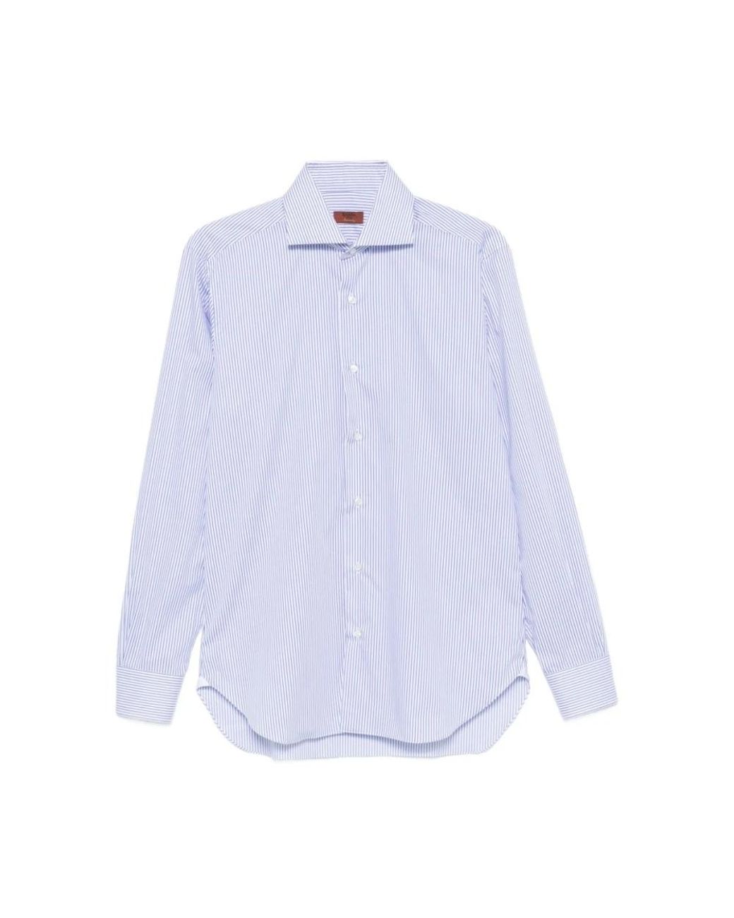 Barba Napoli Blue Casual Shirts for men