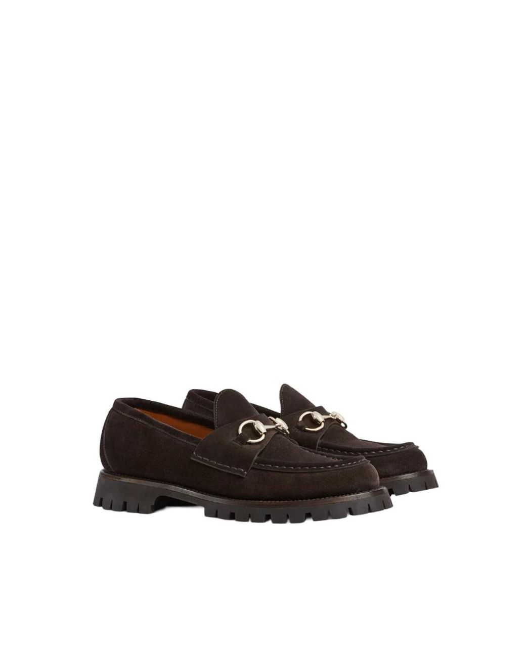 Gucci Brown Horsebit Loafer Mit Profilsohle