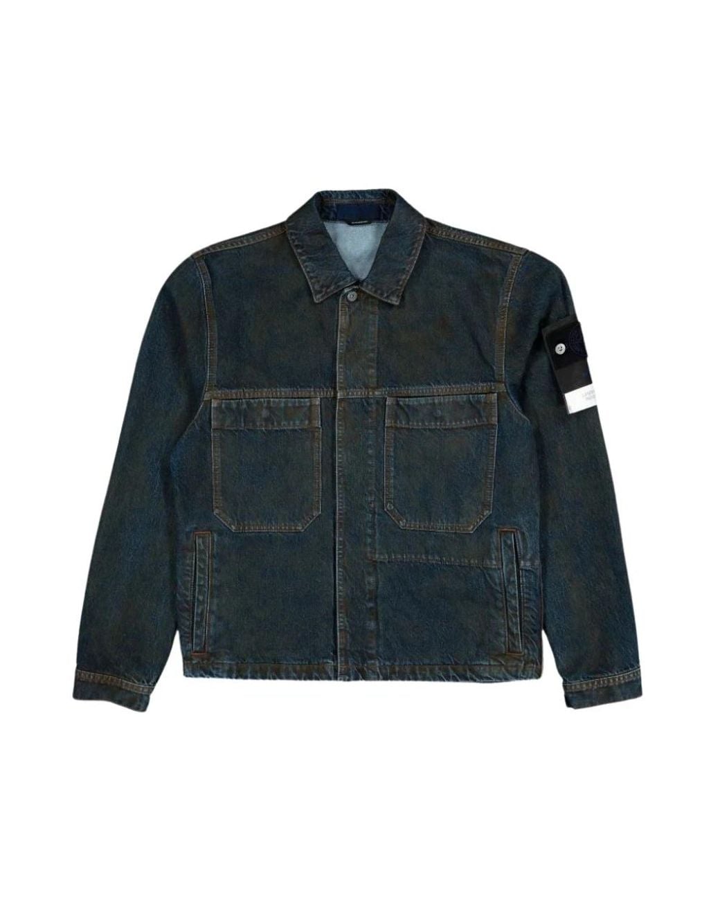 Stone Island Green Denim Jackets for men
