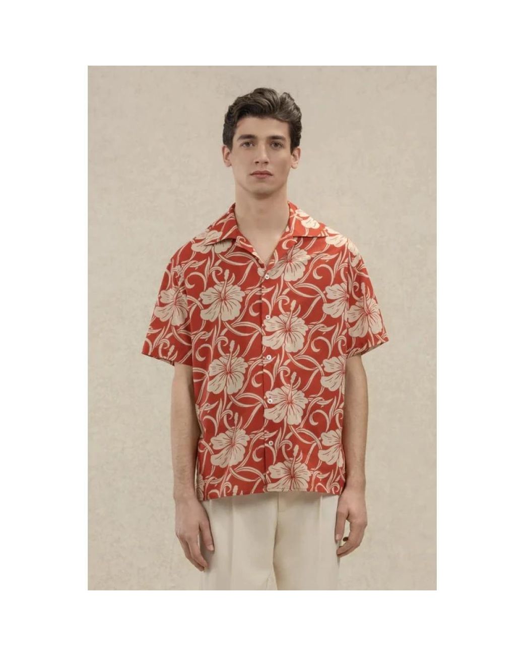 Drole de Monsieur Red Short Sleeve Shirts for men