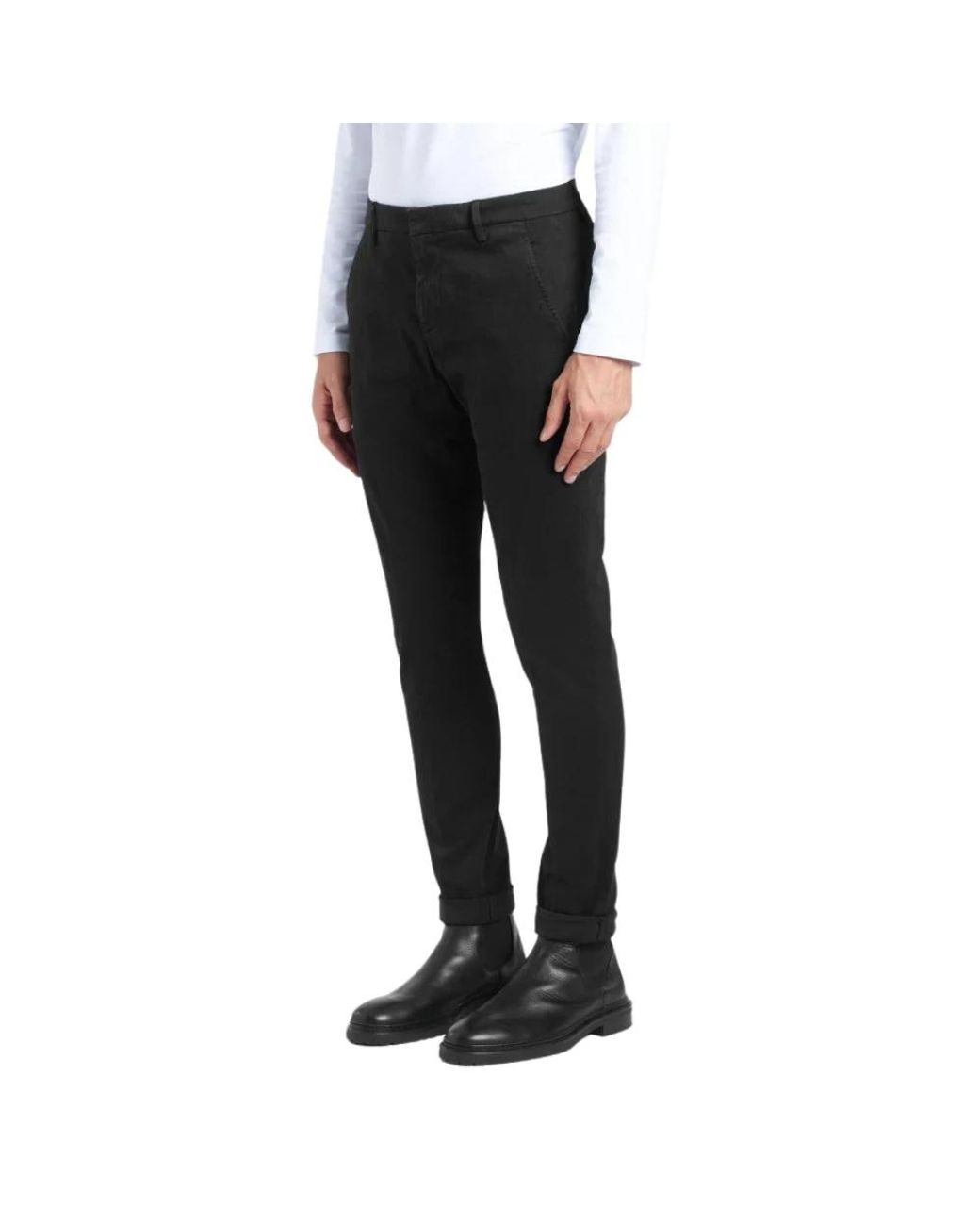 Dondup Broeken ,Zwart ,Katoen Pantalone Gaubert in het Black voor heren