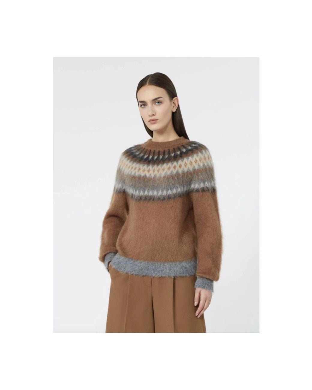 Max Mara Brown Round-Neck Knitwear