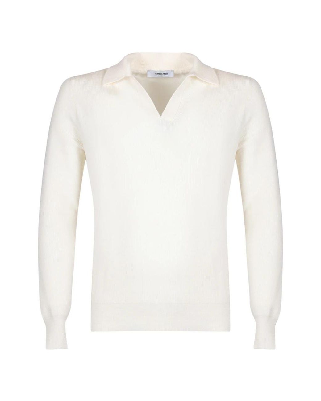 Gran Sasso White V-Neck Knitwear for men