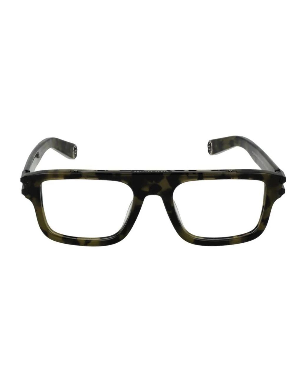 Philipp Plein Black Bicolor Titanium Glasses (frames) for men