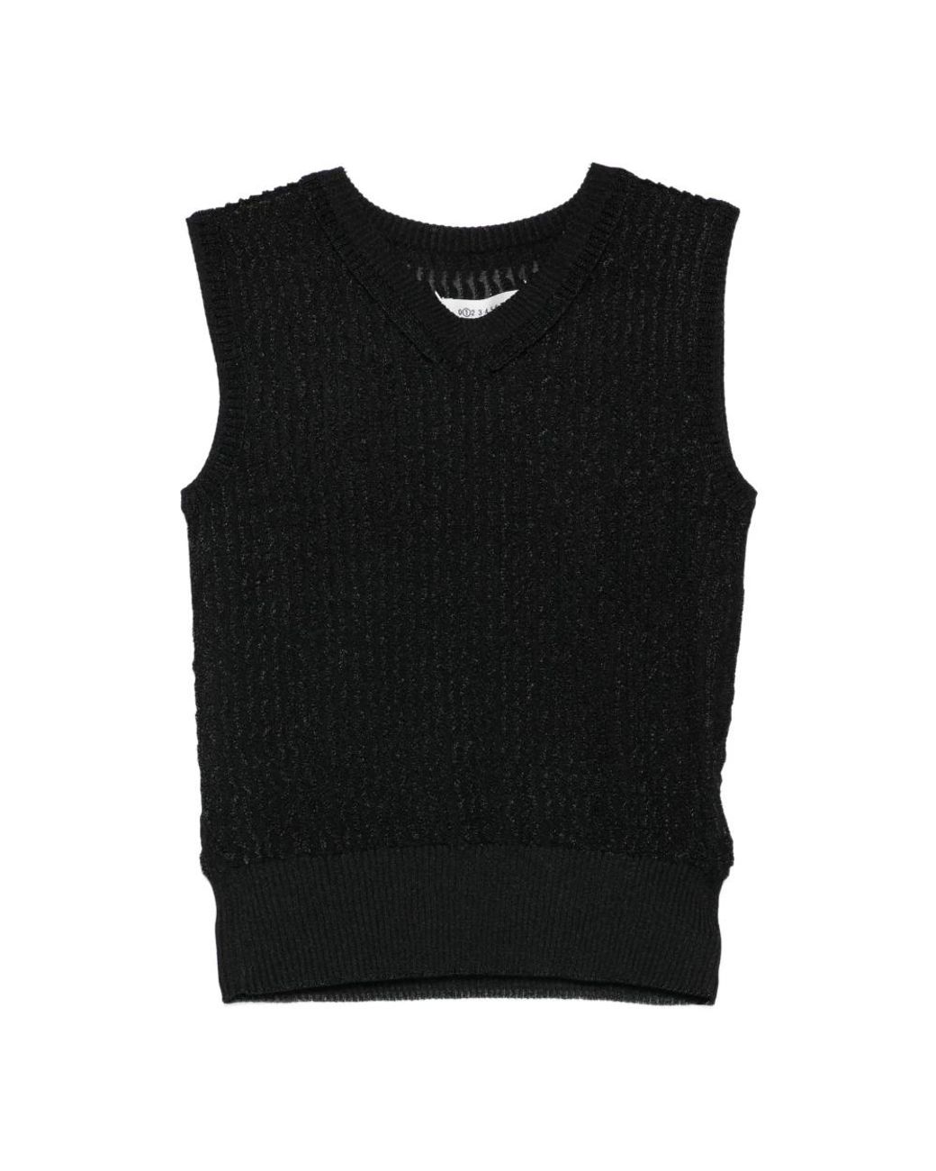 Maison Margiela Black V-Neck Knitwear
