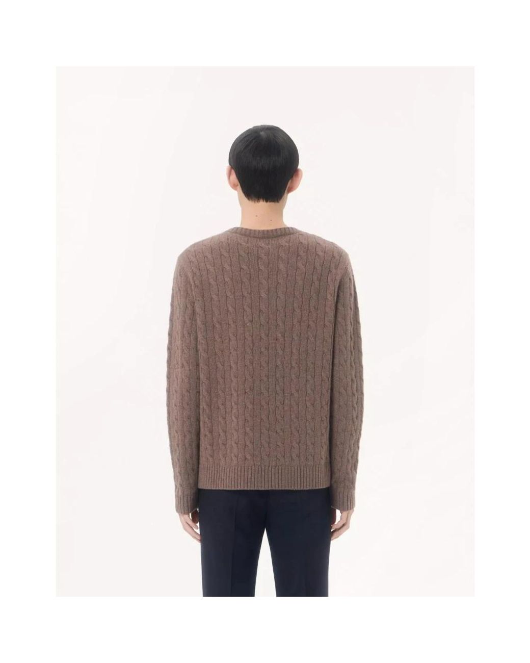 Valentino Brown Round-Neck Knitwear for men