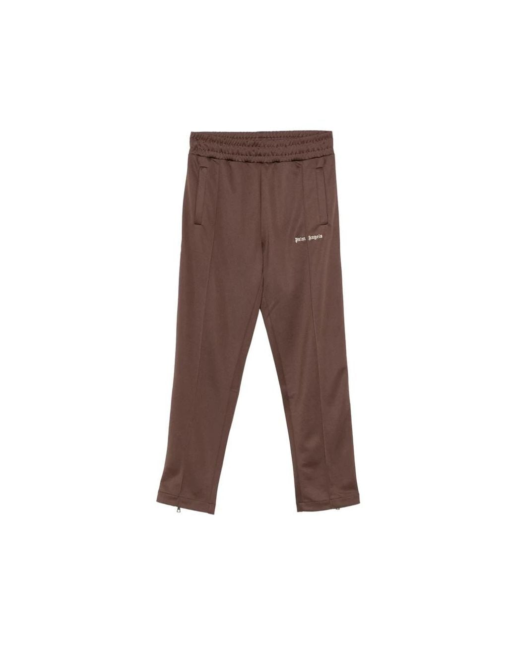 Palm Angels Brown Embroidered-Logo Side-Stripe Track Pants for men