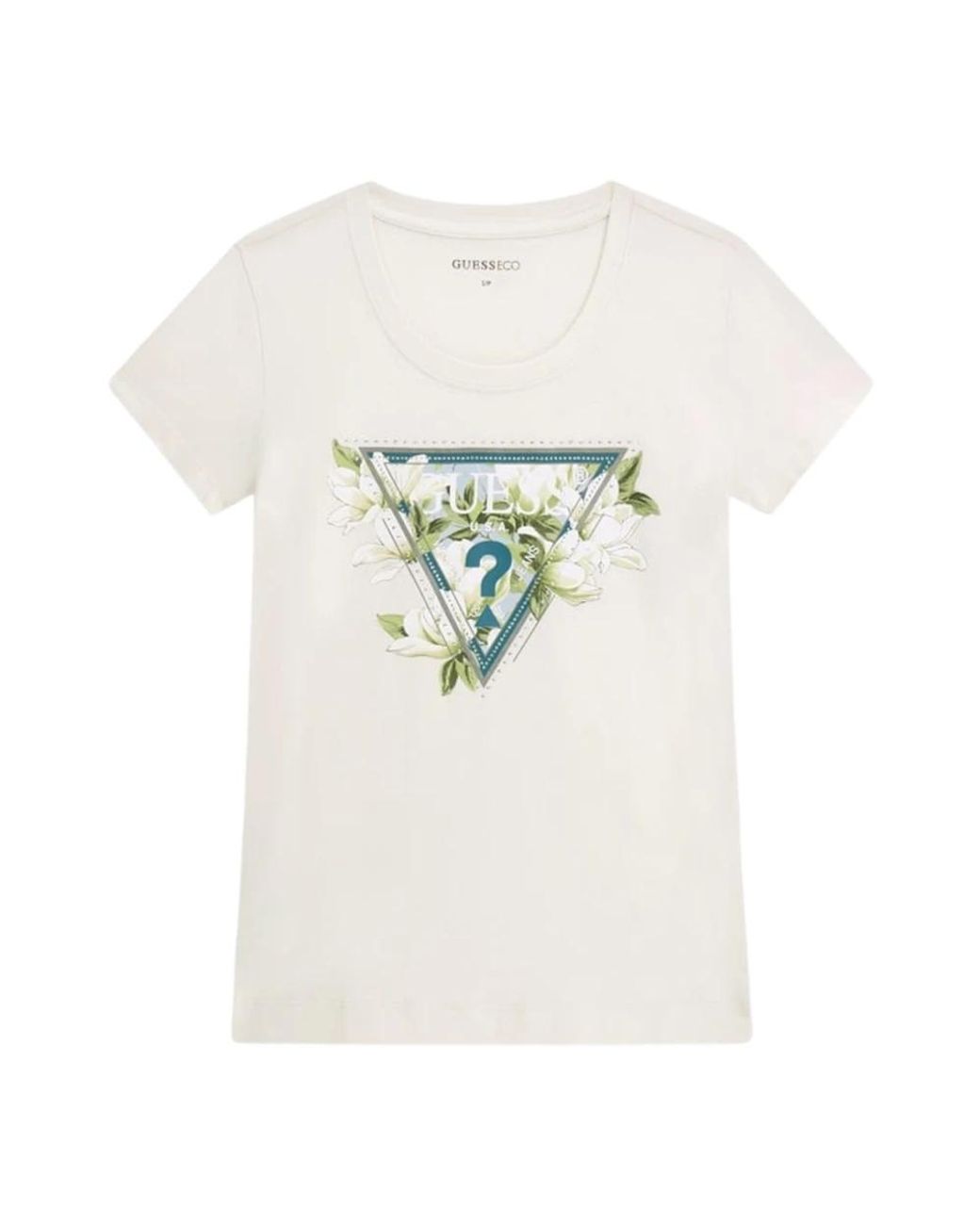 Guess Camelia Triangle Tee in het White