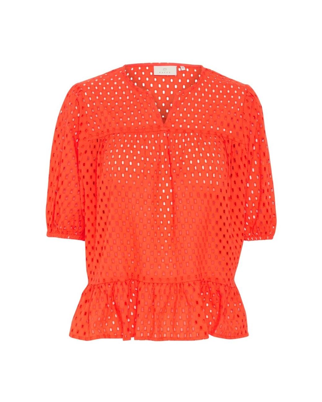 Kaffe Overhemden ,Oranje ,Grenadine Blouse in het Red