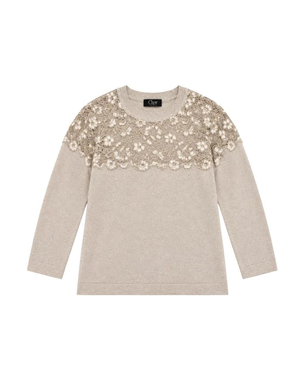 Clips White Round-Neck Knitwear