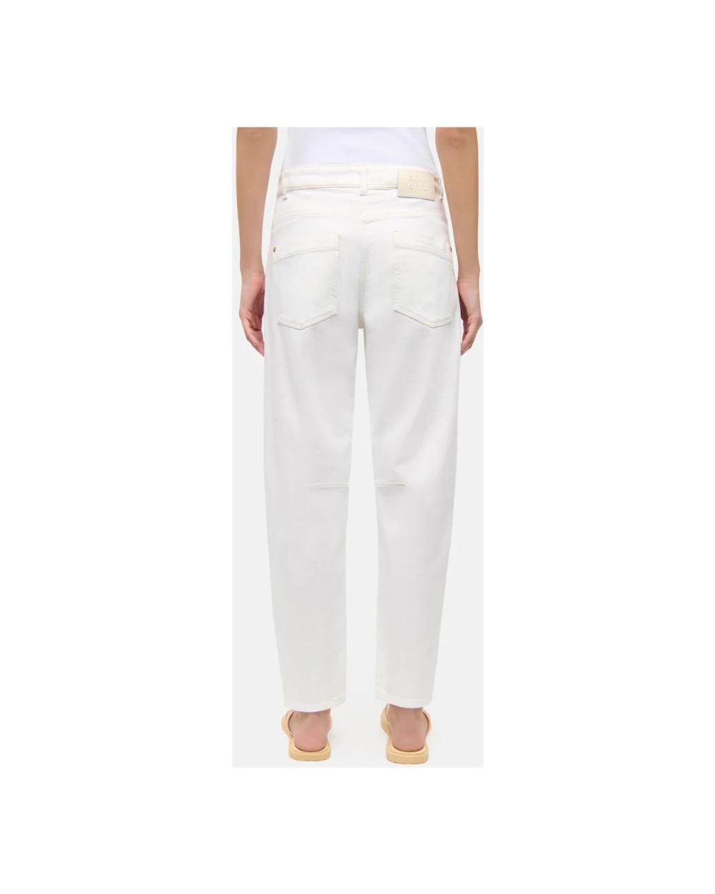 Cambio White Loose-Fit Jeans