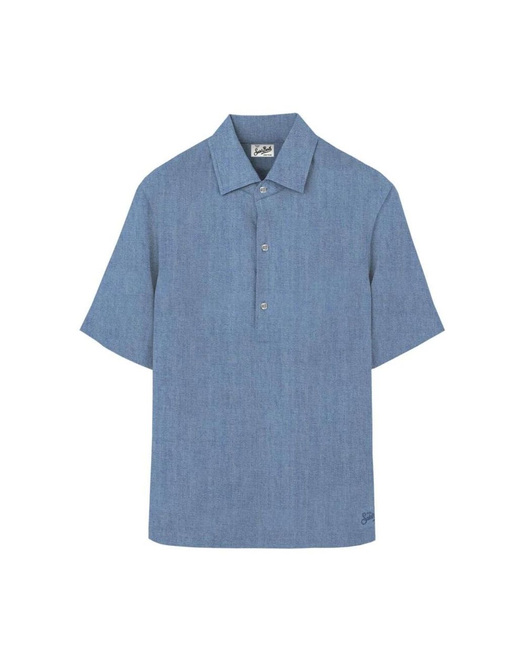 Mc2 Saint Barth Blue Short Sleeve Shirts for men