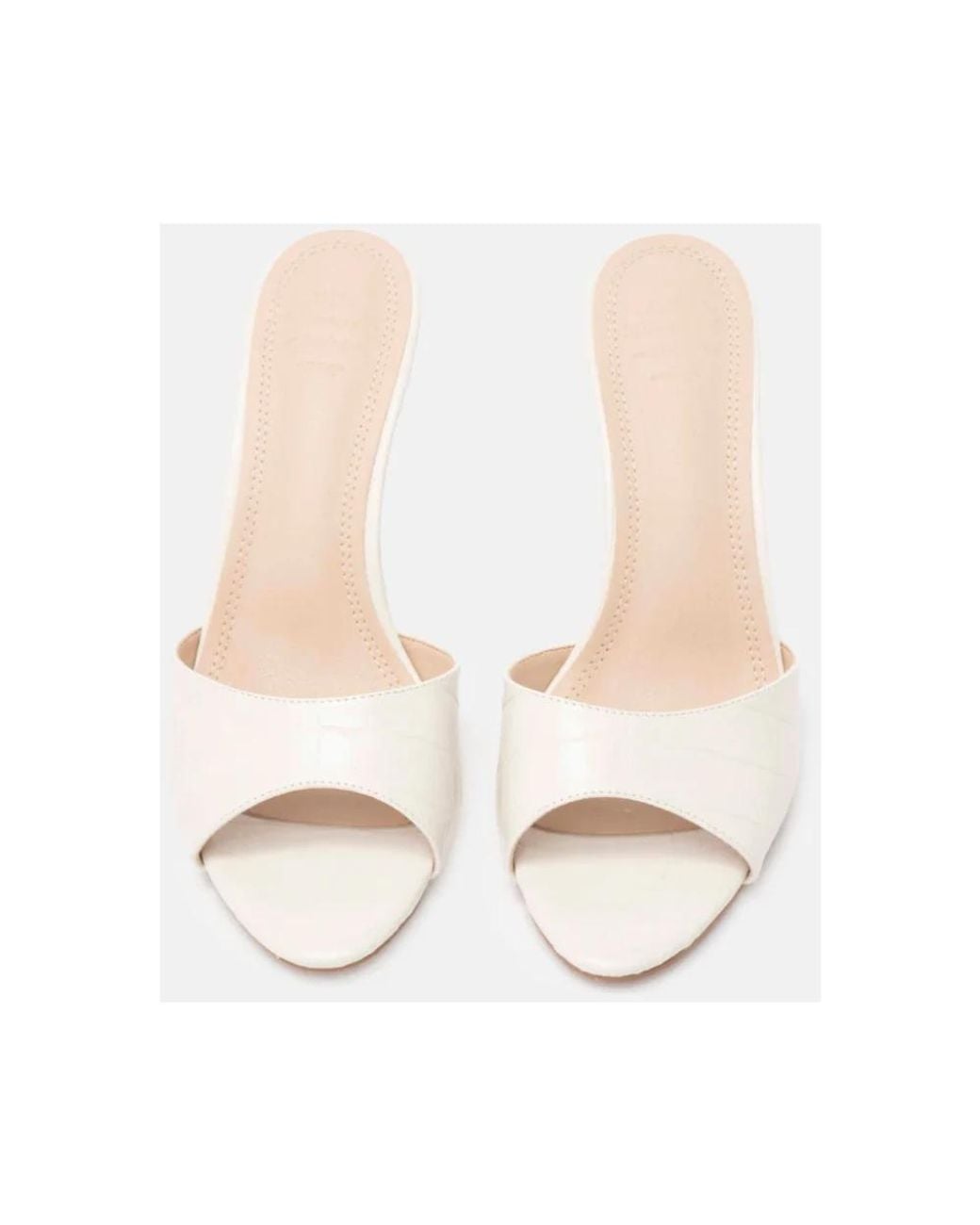 Twentyfourhaitch White Heeled Mules