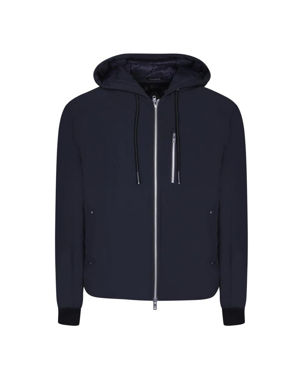 Moose Knuckles Jassen ,Zwart ,Leer Hooded Jacket in het Blue voor heren