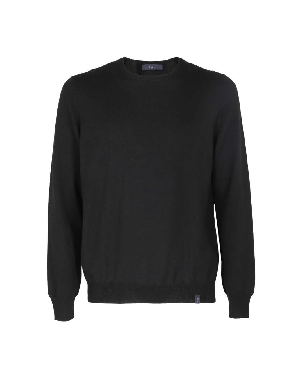 Fay Black Round-Neck Knitwear for men