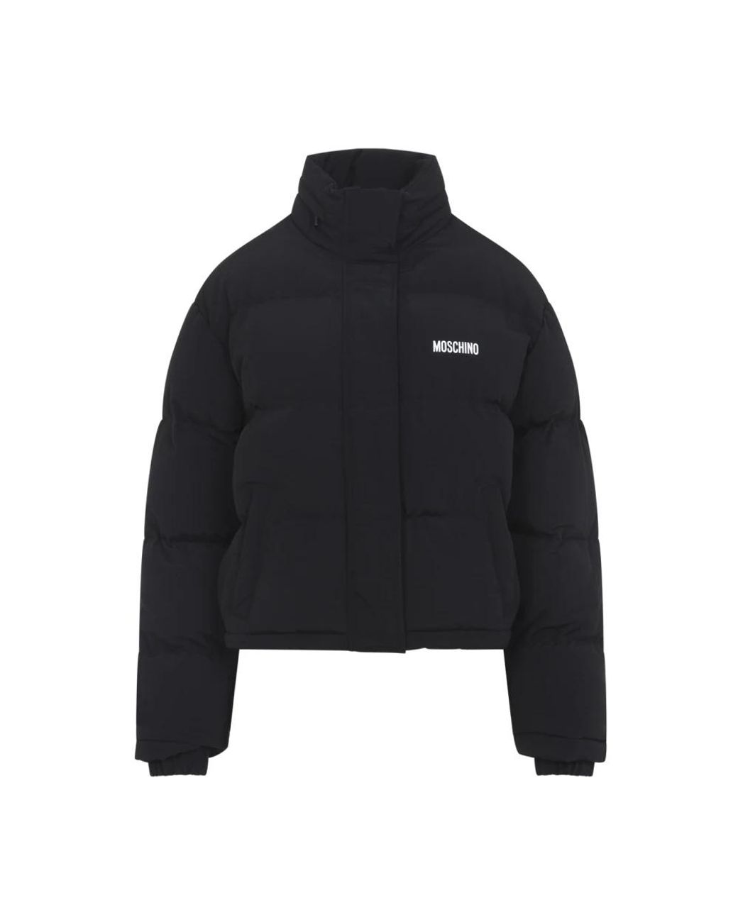 Moschino Black X Smiley Logo-Print Padded Puffer