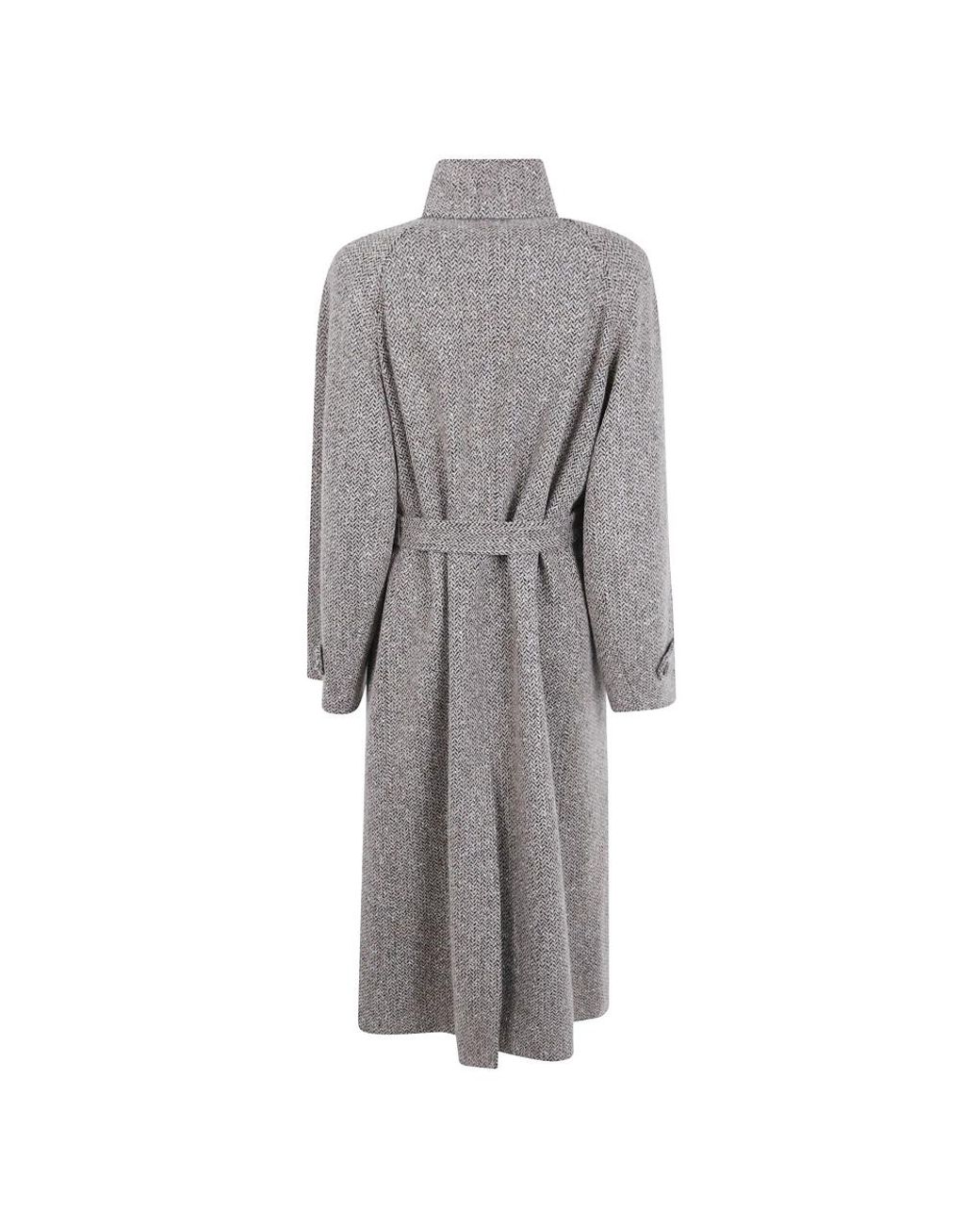 Brunello Cucinelli Gray Belted Coats