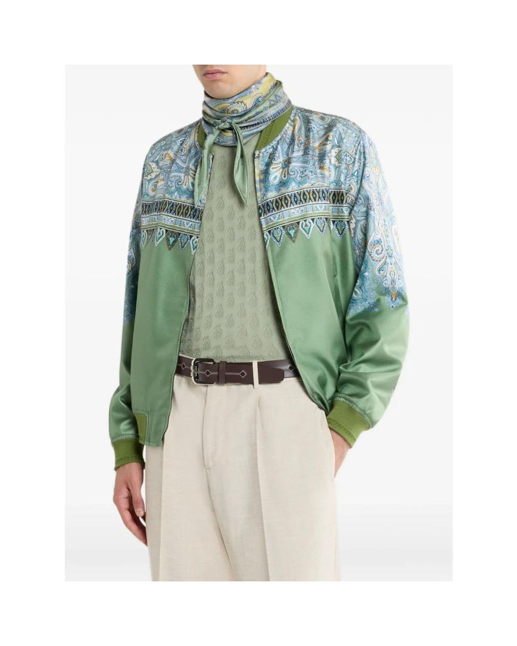 Etro Green Bomber Jackets for men