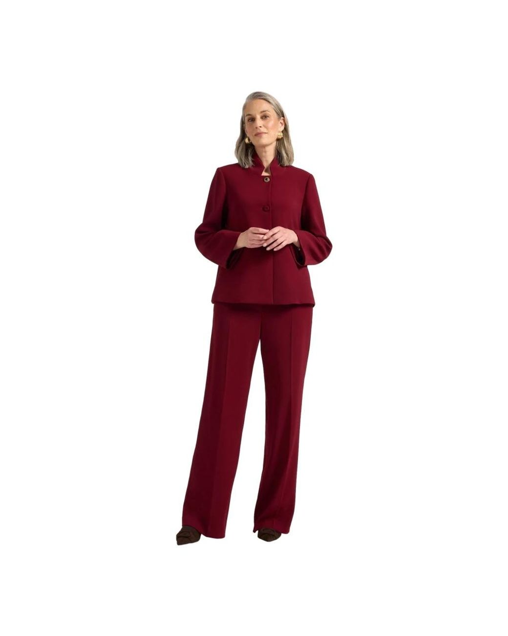 Elena Miro Red Straight Trousers