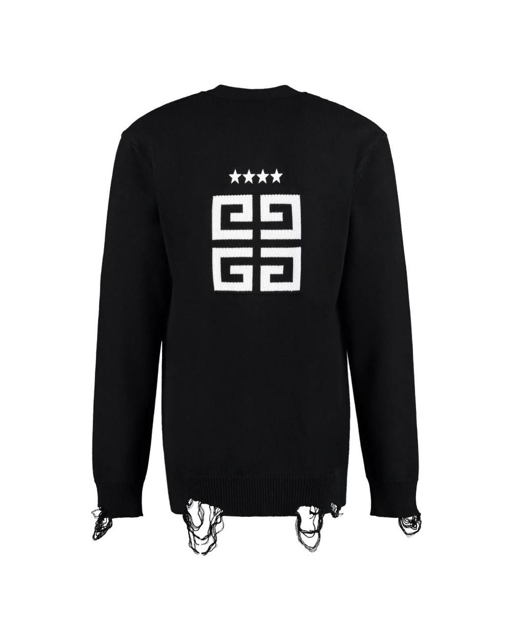 Givenchy Truien & Vesten ,Zwart ,Katoen Katoenen Cardigan Met Intarsia Detail in het Black voor heren