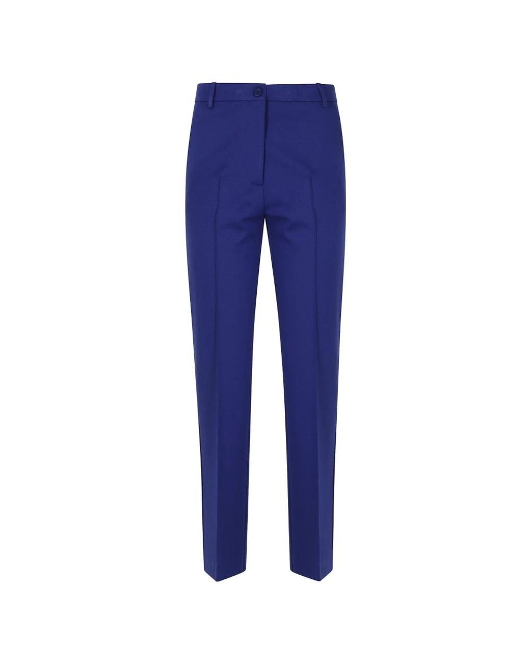 Semicouture Blue Straight Trousers