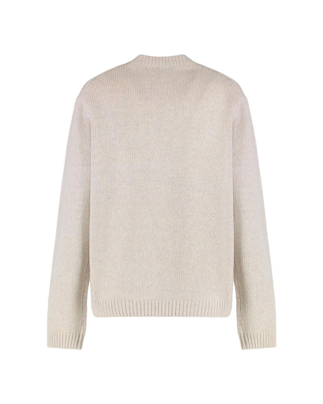 Maison Kitsuné White Round-Neck Knitwear