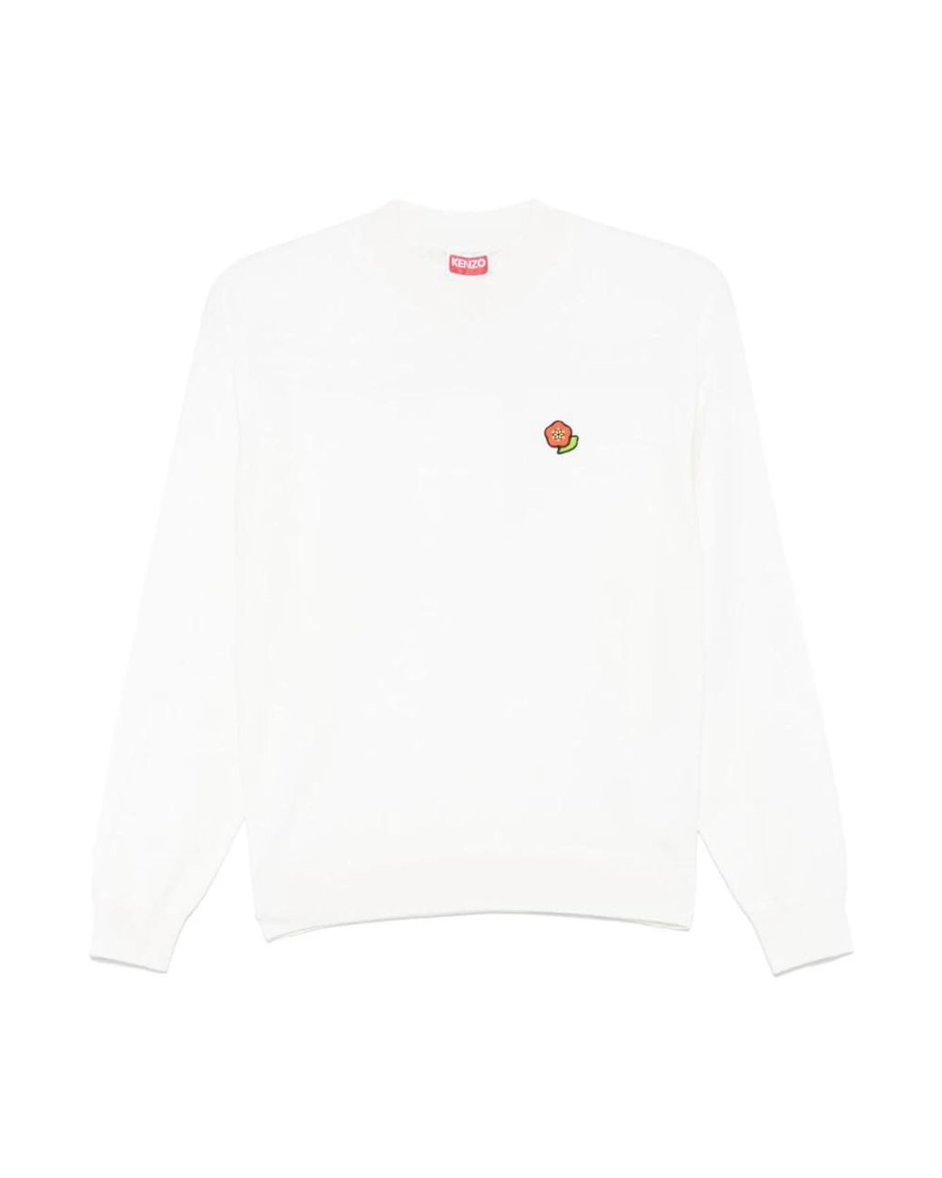 KENZO White Round-Neck Knitwear