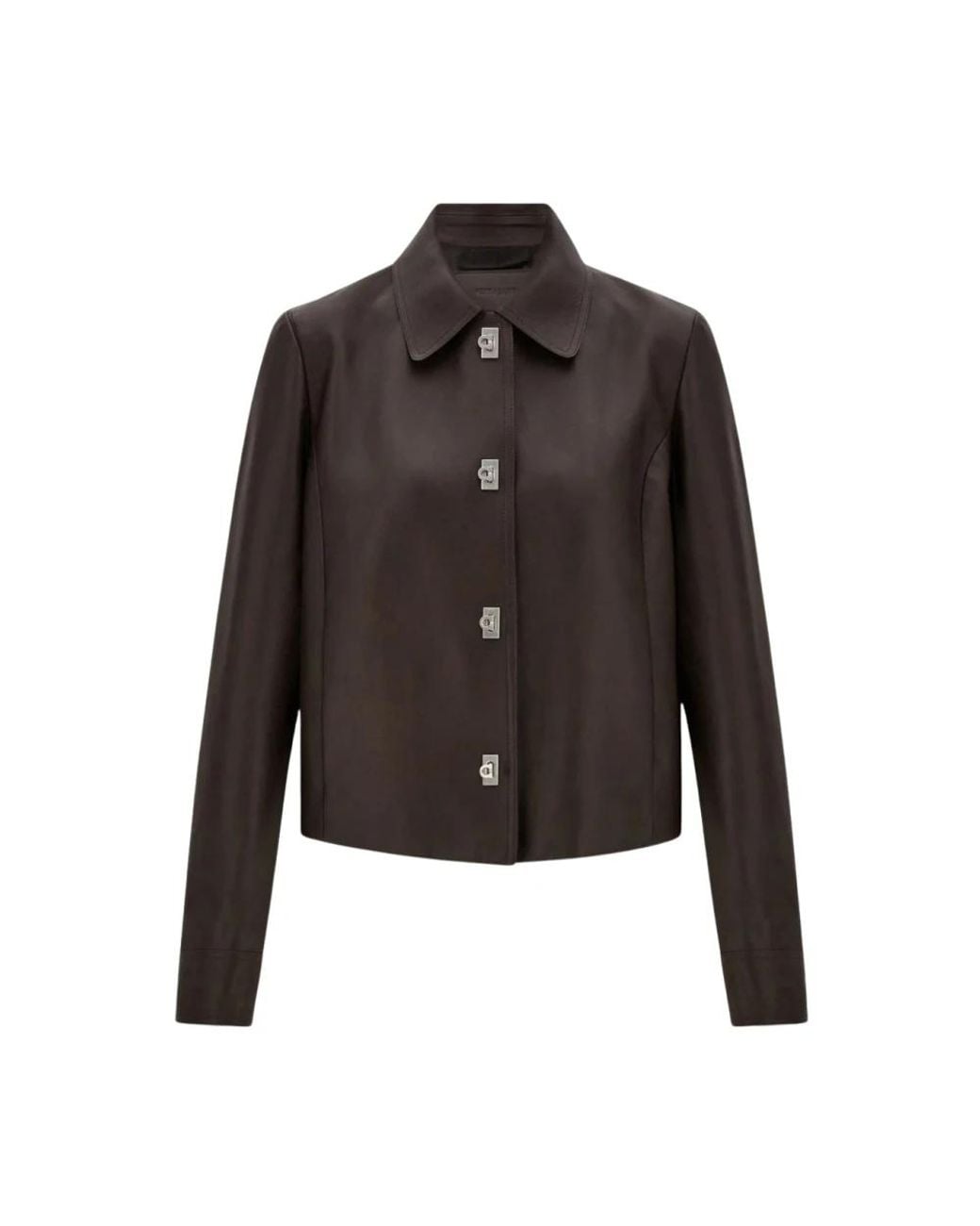 Leather Jackets Ferragamo en coloris Black