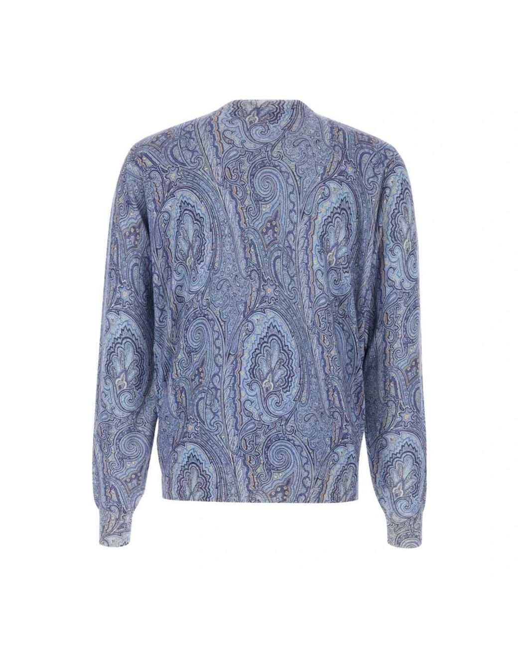 Etro Blue Round-Neck Knitwear for men