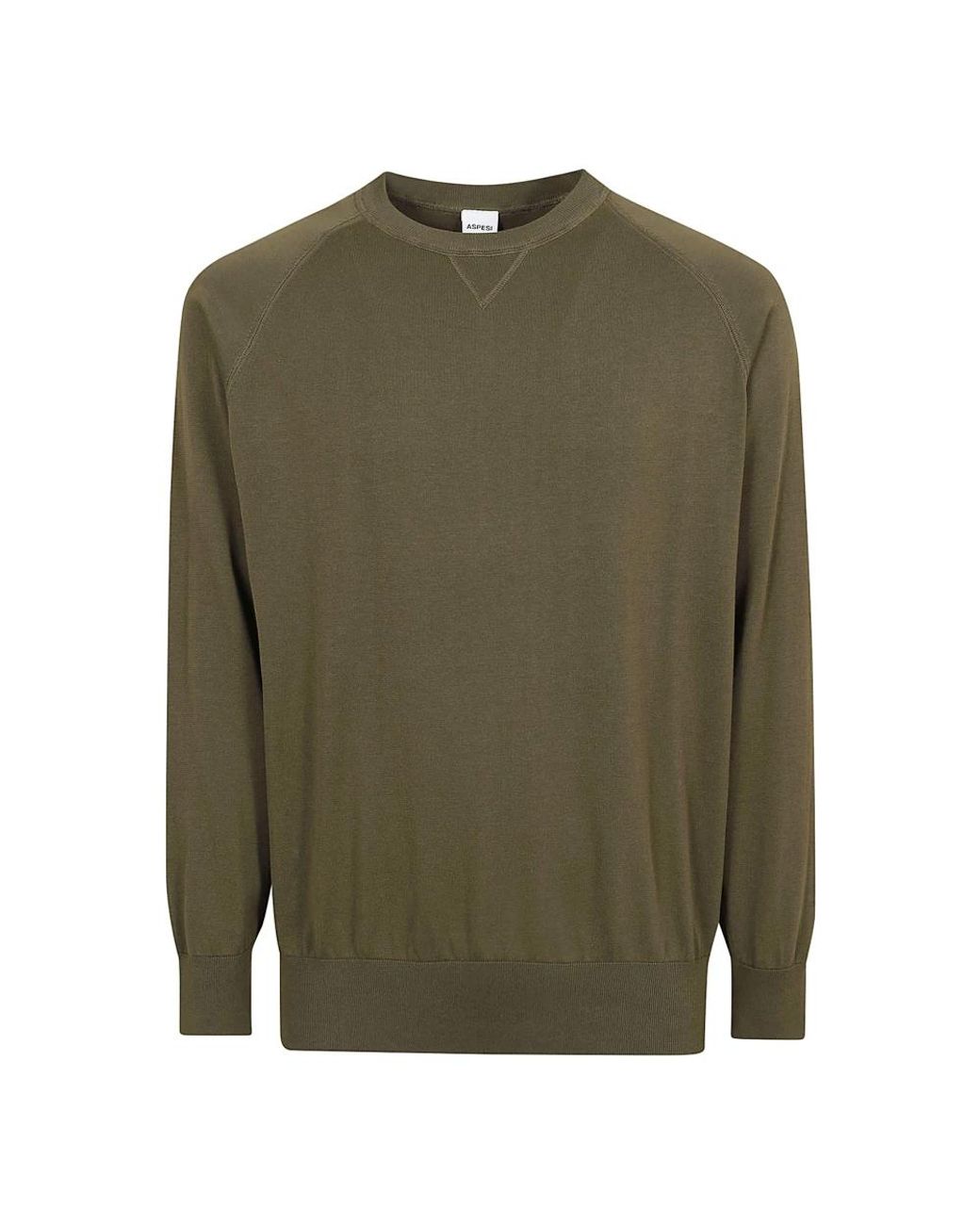 Aspesi Green Round-Neck Knitwear for men