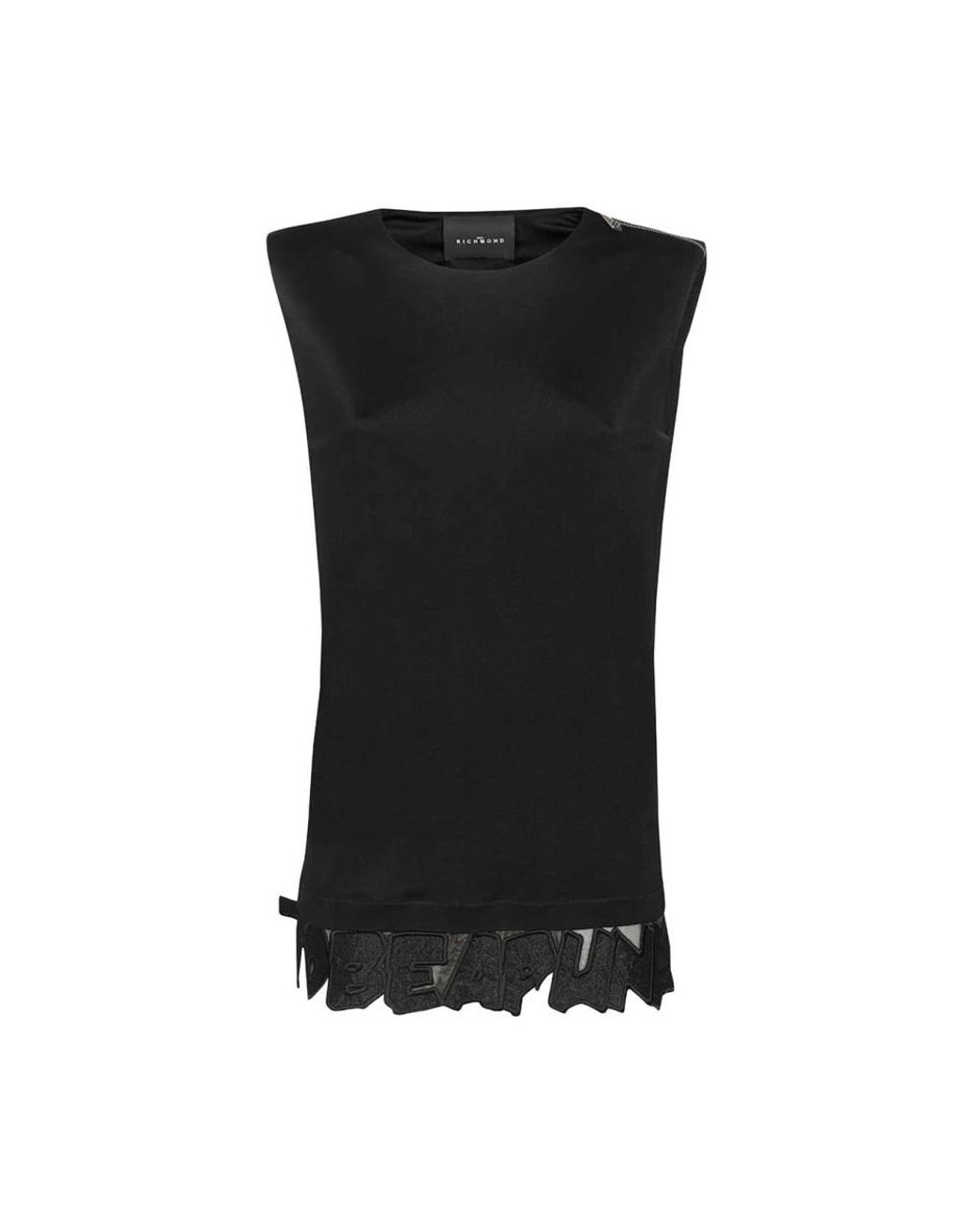 John Richmond Black Sleeveless Tops
