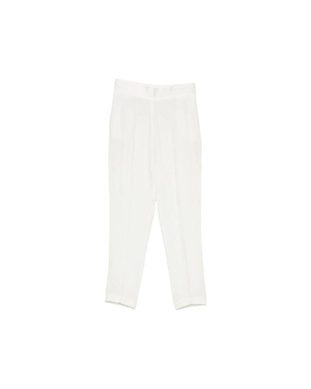 SIMONA CORSELLINI White Straight Trousers