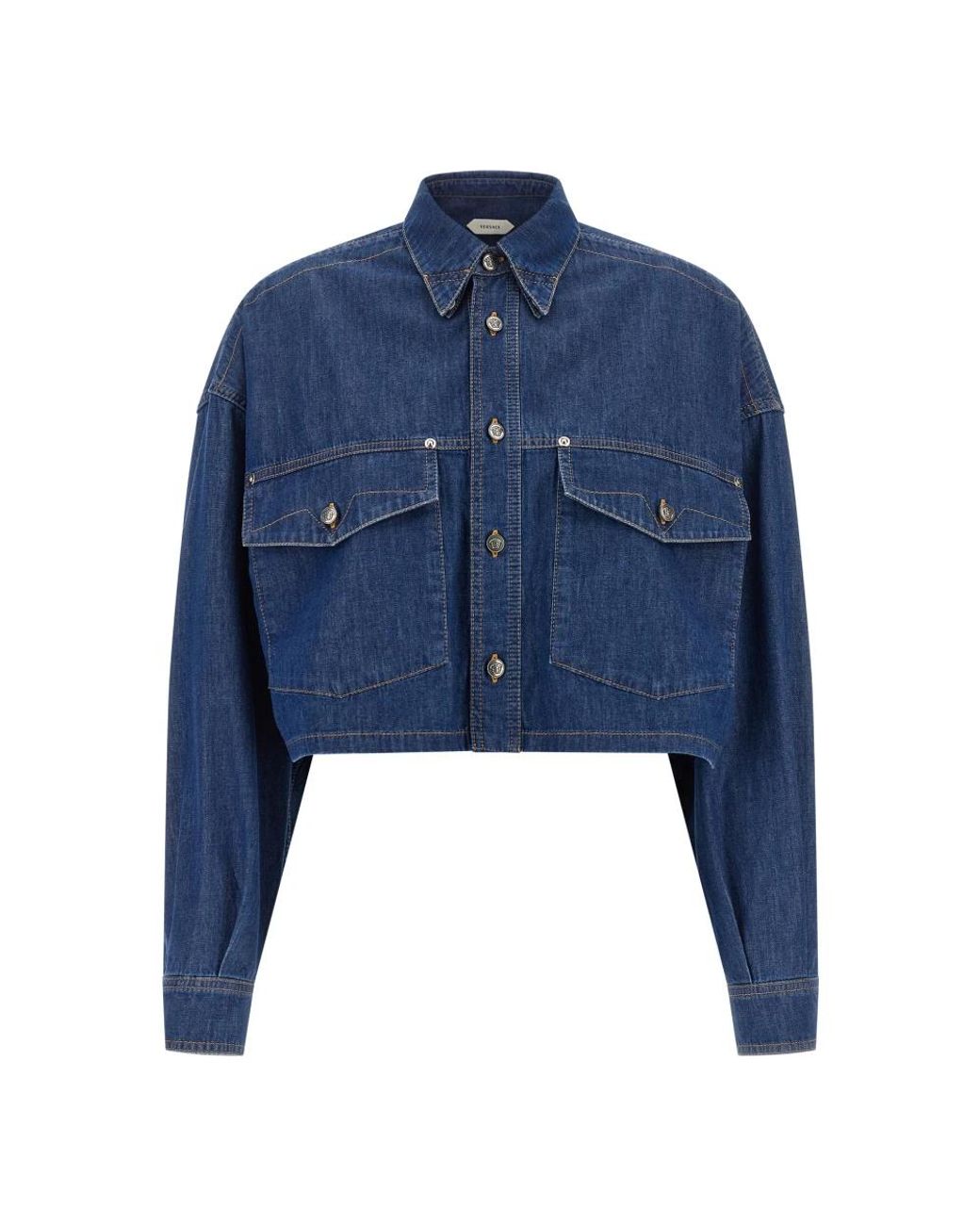 Denim Shirts Versace de color Blue