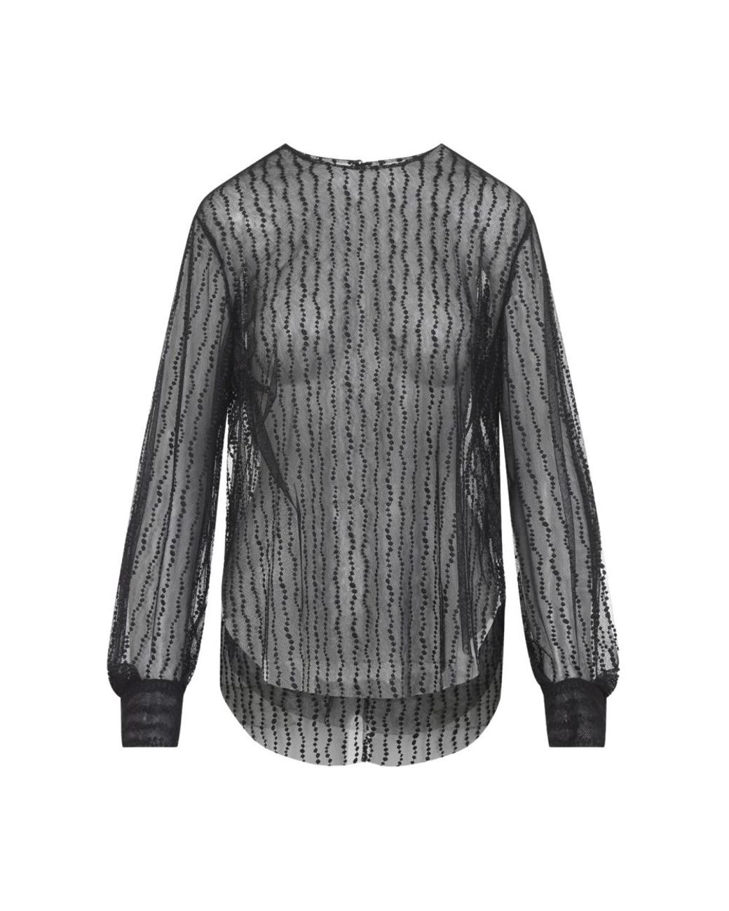 Alberta Ferretti Tule Blouse in het Gray