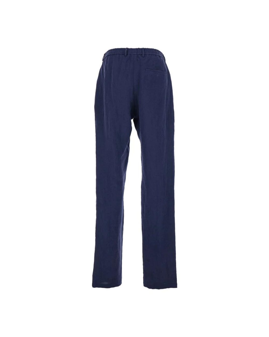 Emporio Armani Blue Straight Trousers for men