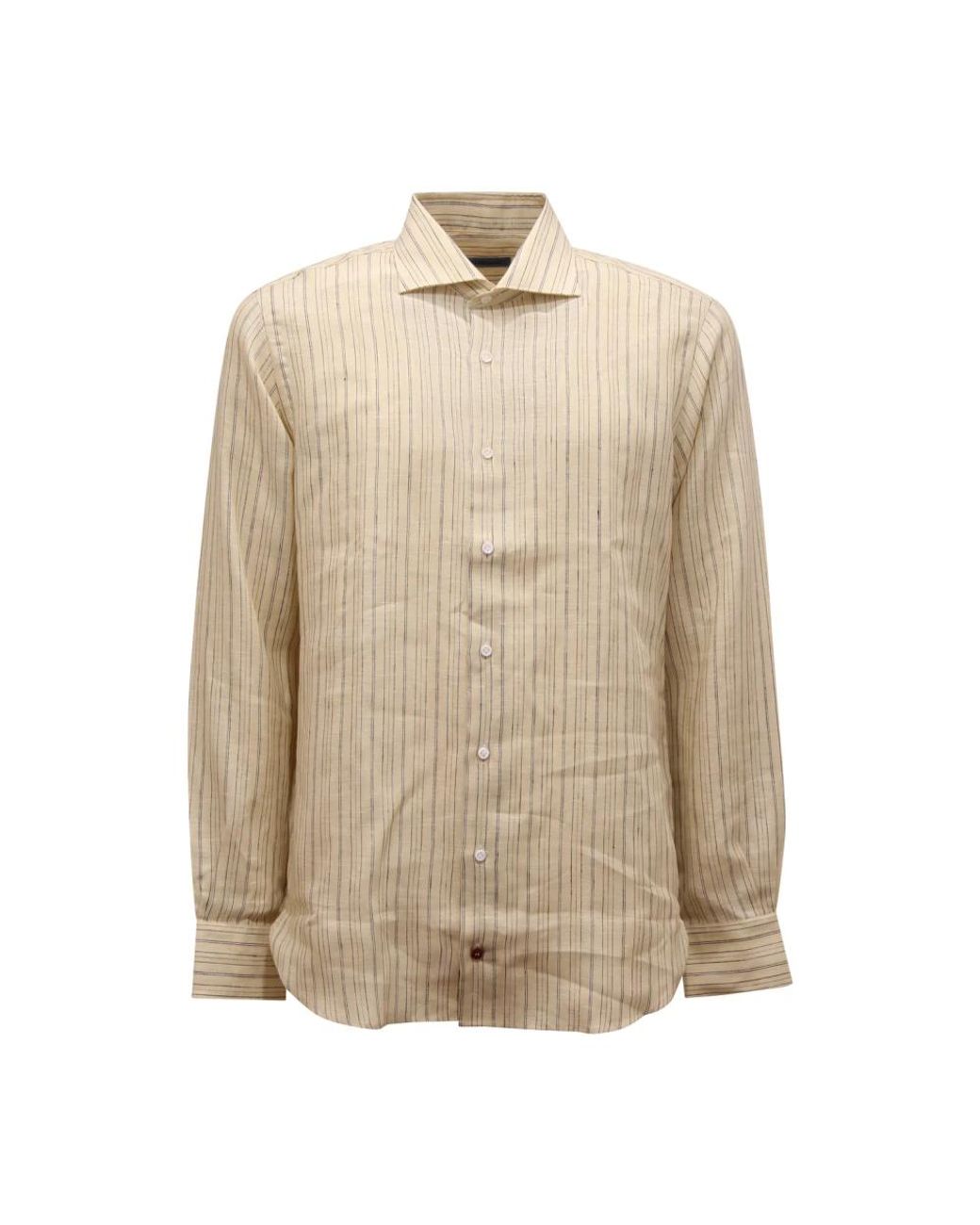 Carrel Camicia Exclusieve Linnen Overhemd in het Natural voor heren