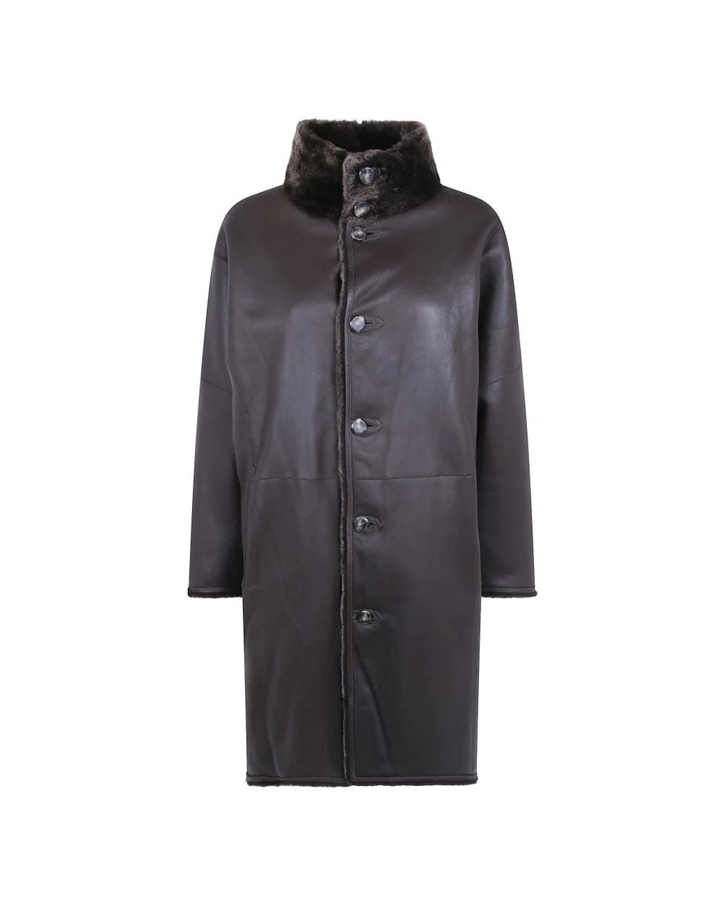 Yves Salomon Oversized Shearling Jas in het Gray